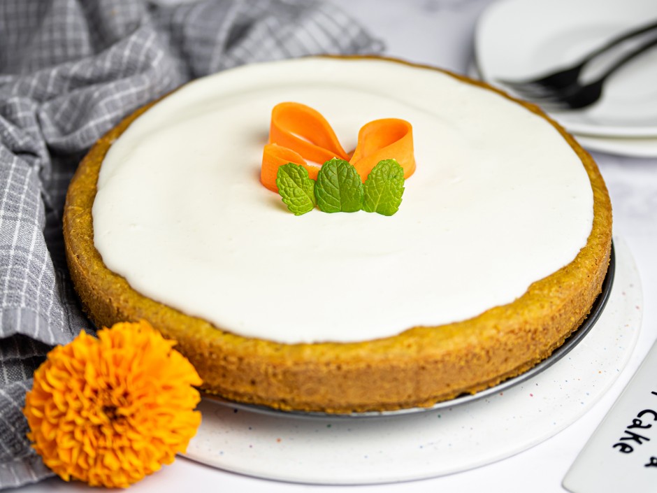 Saftige vegane Karottentorte