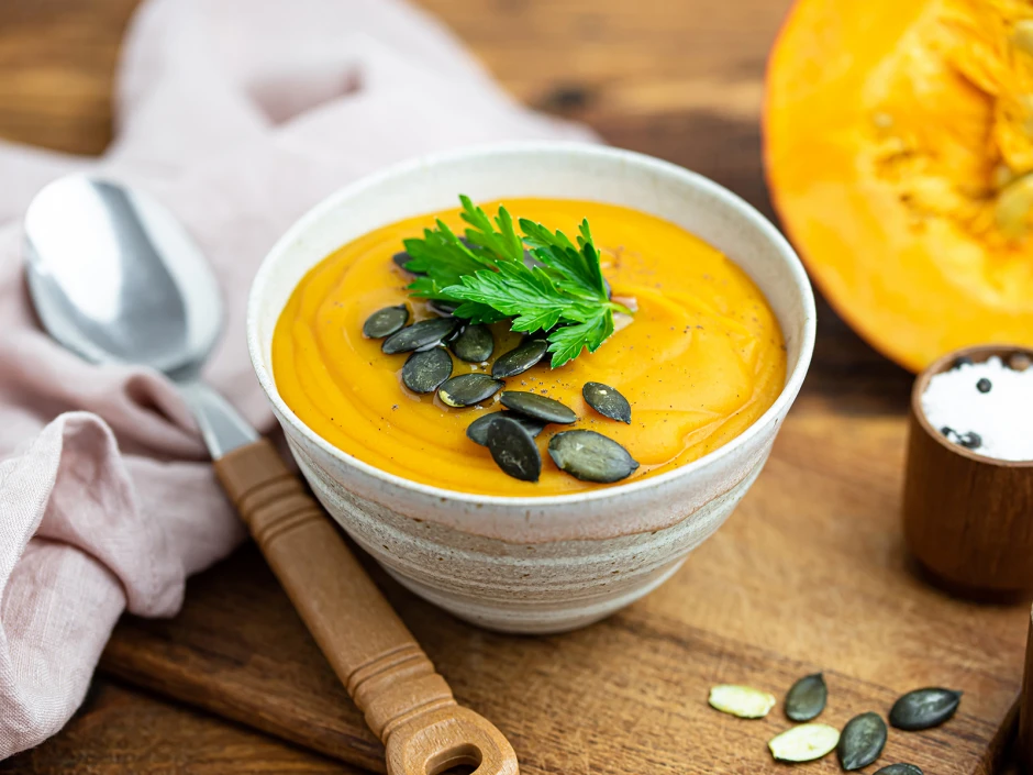Vegane K&uuml;rbiscremesuppe