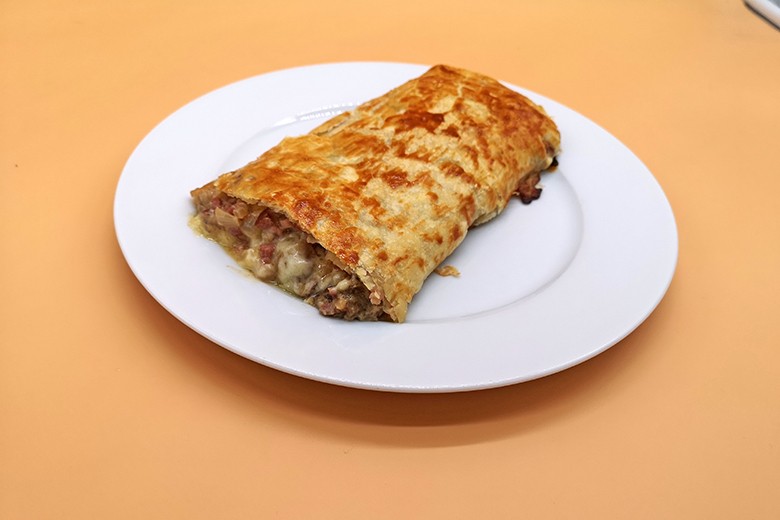 Pilzstrudel mit Speck