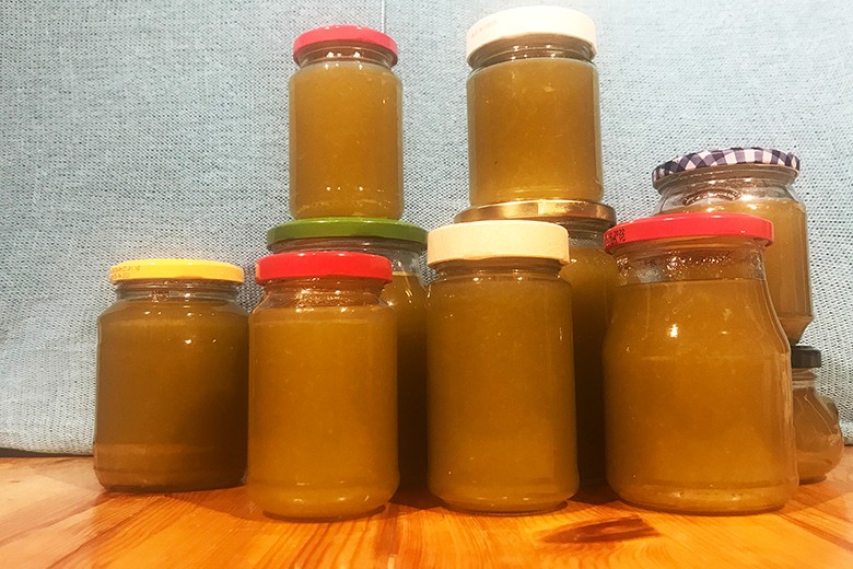 Marmelade aus weißen Trauben