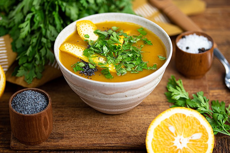 Süßkartoffel-Karotten-Suppe