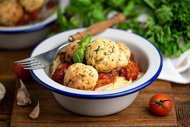 Spaghetti mit Ricotta-Bällchen