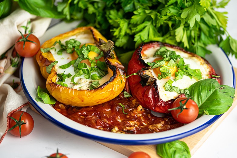 Ofenpaprika mit Frischkäsecreme