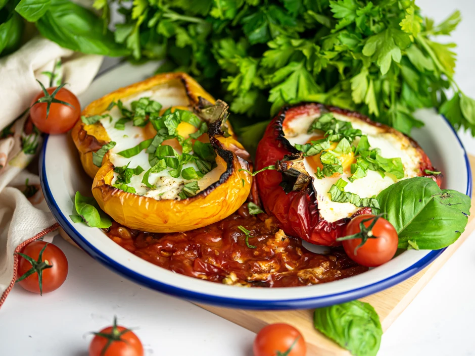 Ofenpaprika mit Frischkäsecreme