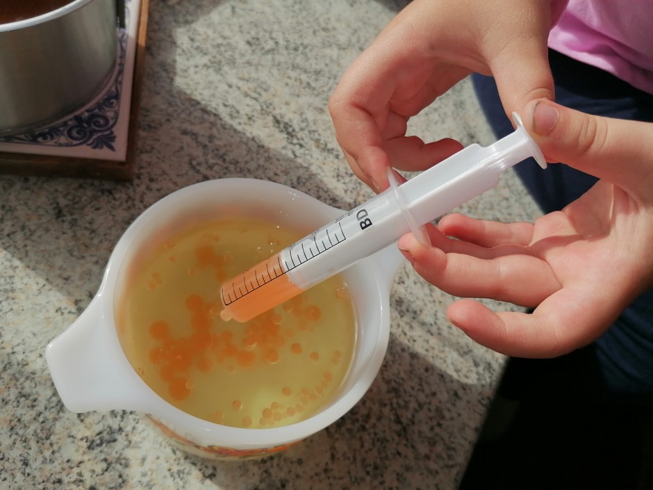 Gelierte Saft Sphären