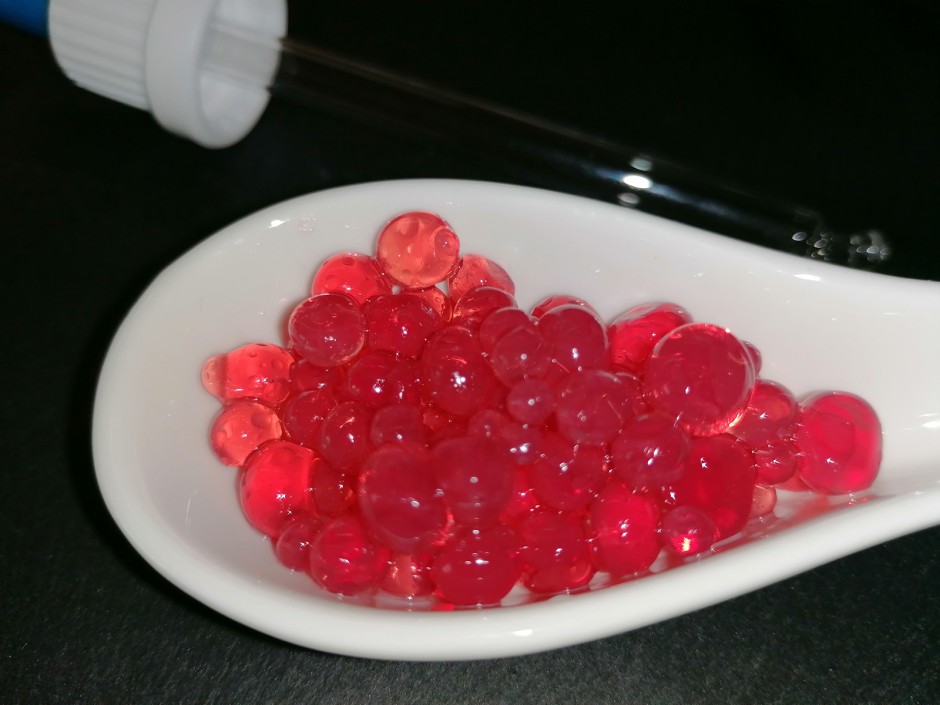 Gelierte Saft Sphären