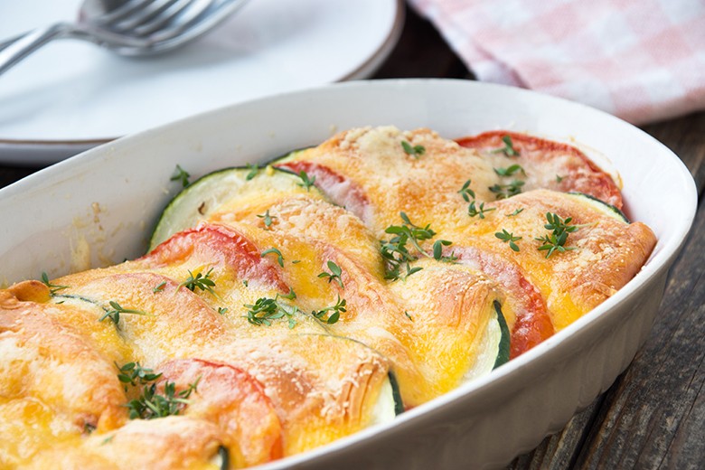 Gemüse mit Käse überbacken