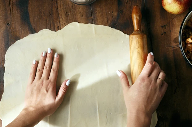 Ausgezogener Strudelteig