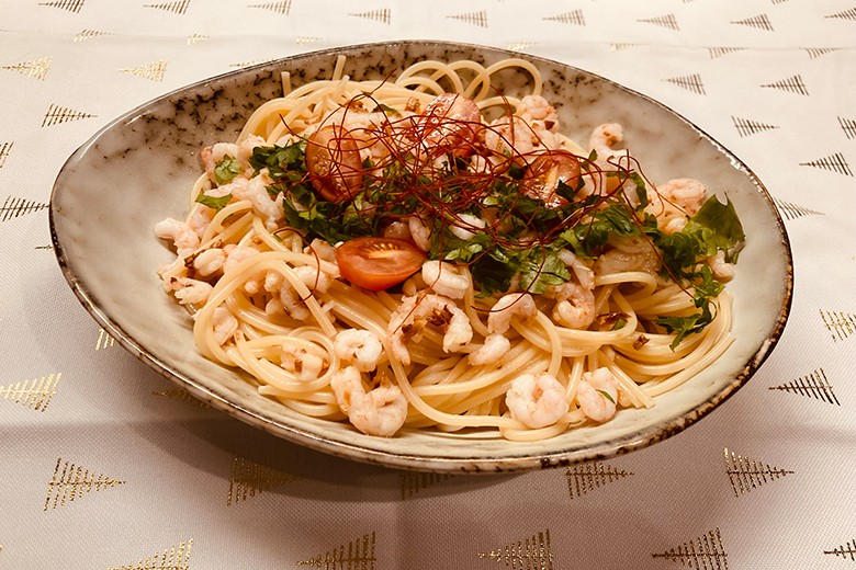 Spaghetti mit Knoblauchgarnelen