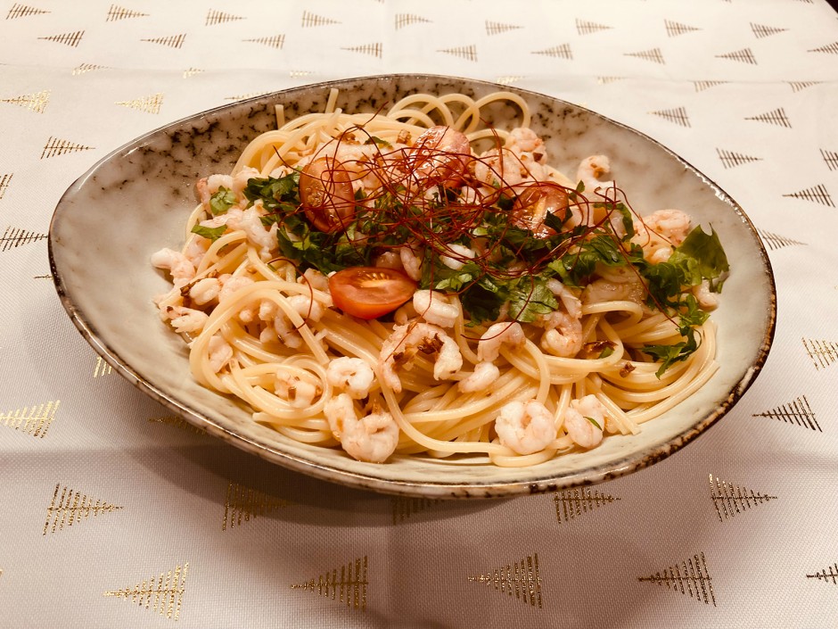 Spaghetti mit Knoblauchgarnelen