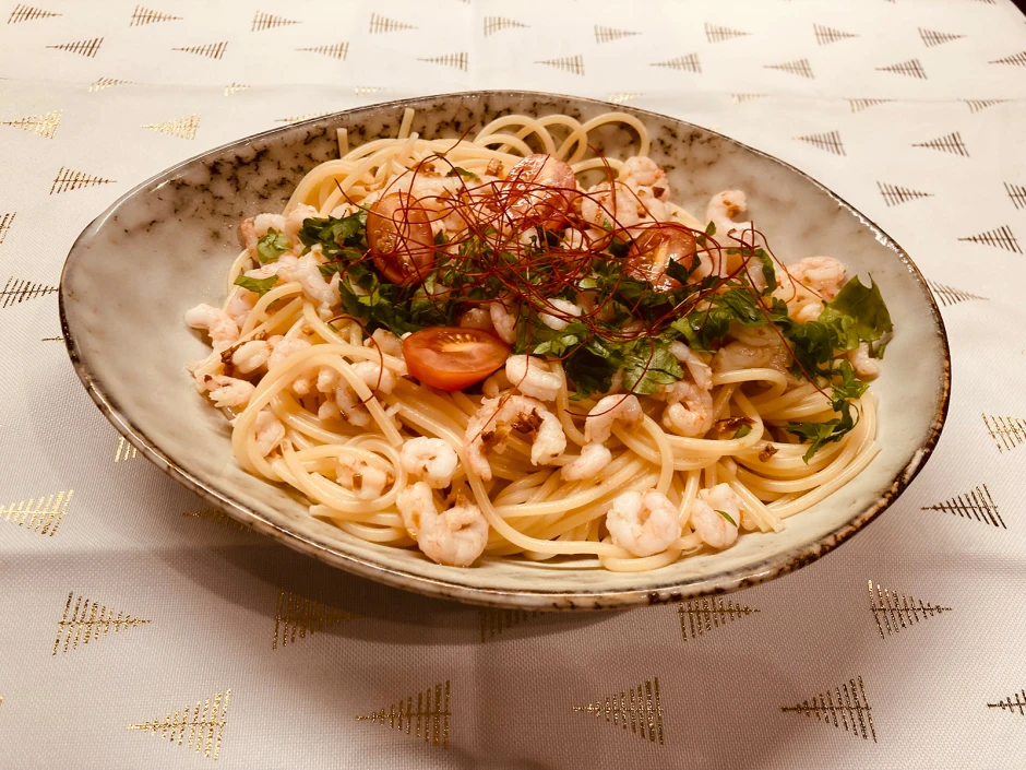 Spaghetti mit Knoblauchgarnelen