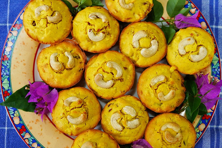Cashew-Orangenmuffins mit Kokosnuss