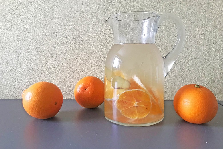 Ayurvedisches Orangen-Ingwer-Wasser