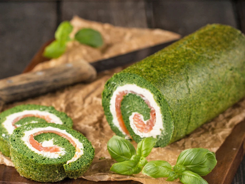 Spinat-Lachs-Rolle