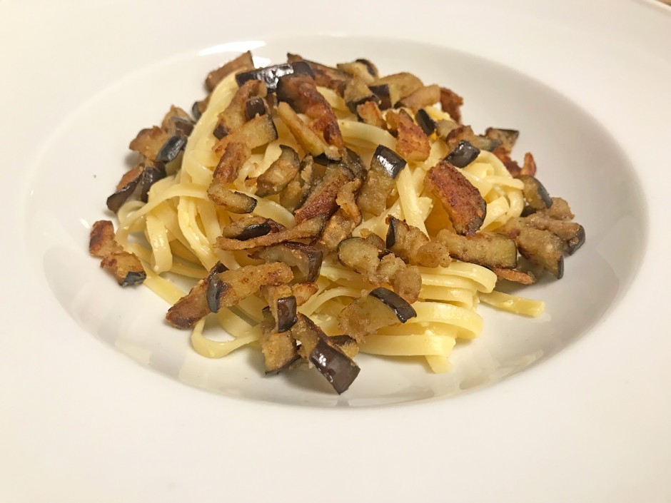 Bavette mit Ei und Melanzani