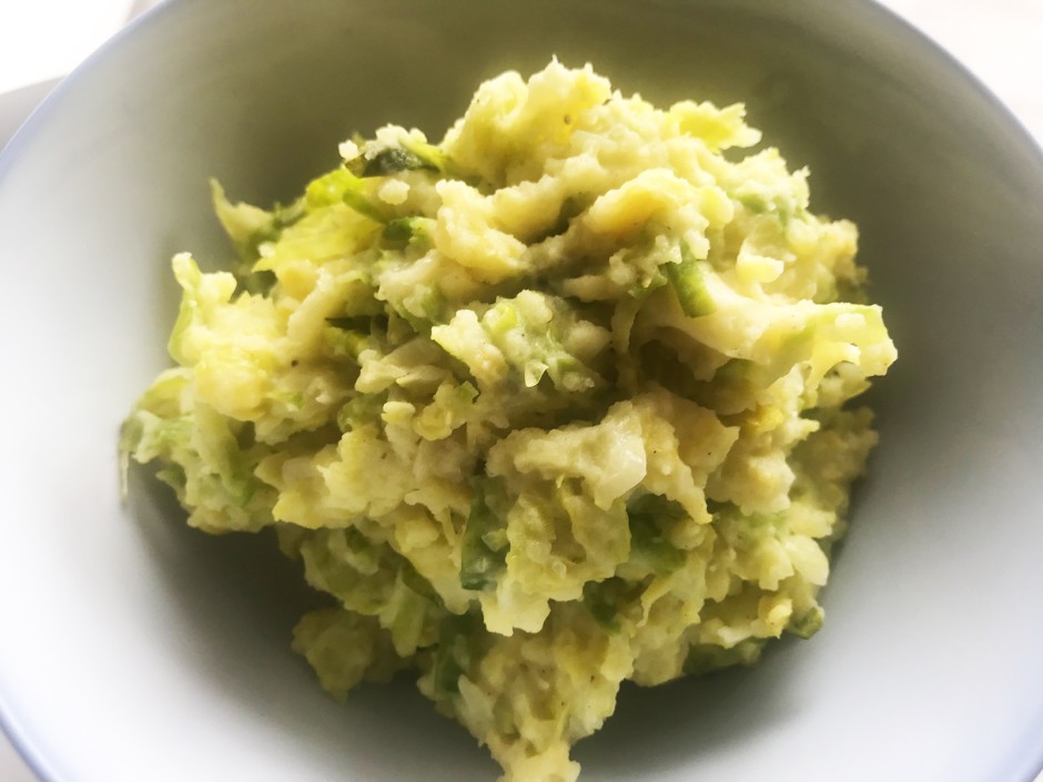 Erdäpfelpüree mit Kohlsprossen