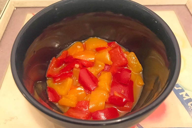Salat aus gekochten Paprika