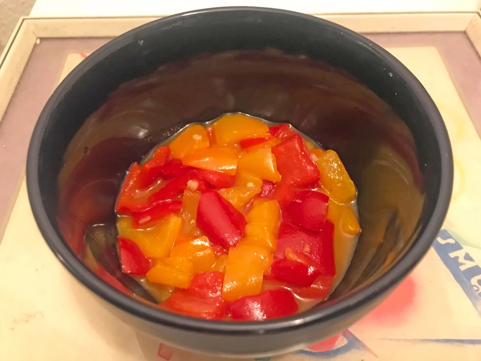 Salat aus gekochten Paprika