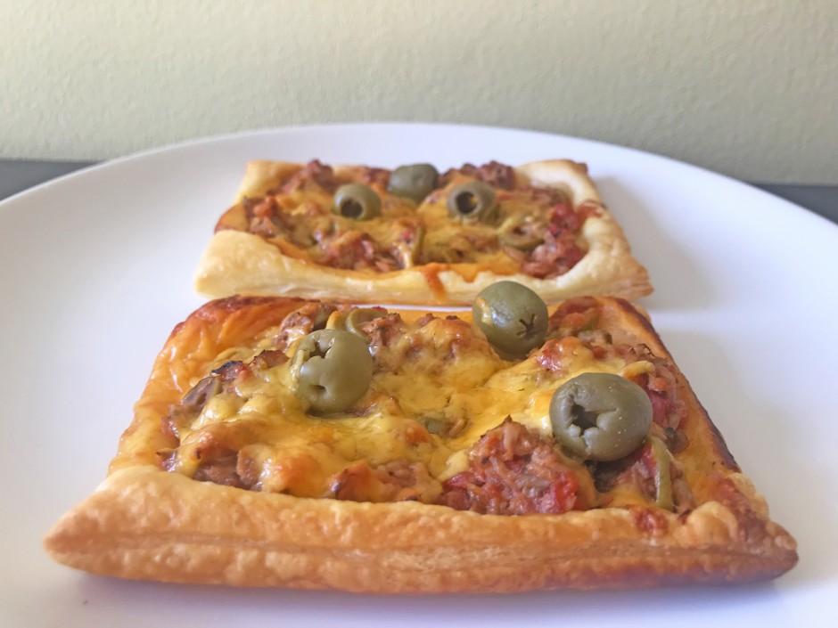 Schnelle Thunfischpizza aus Blätterteig