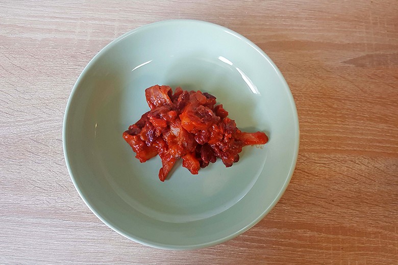 Chilibohnen mit Schwarzwurzel und Speck