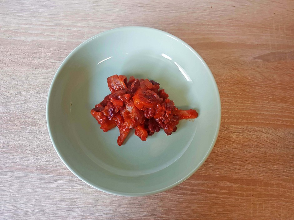 Chilibohnen mit Schwarzwurzel und Speck