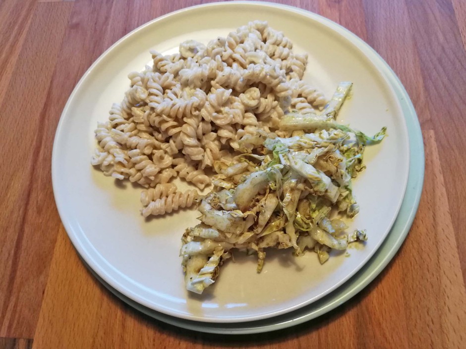 Dinkelnudeln mit Frischkäse
