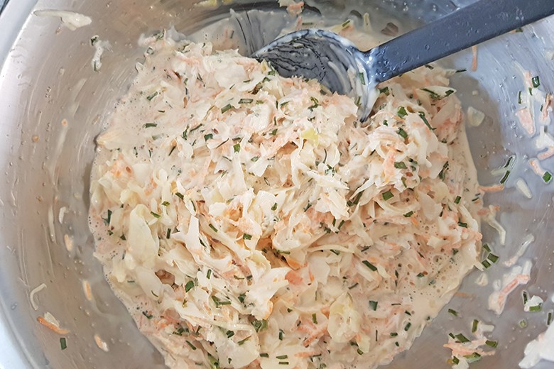 Cole Slaw mit selbstgemachter Mayonnaise