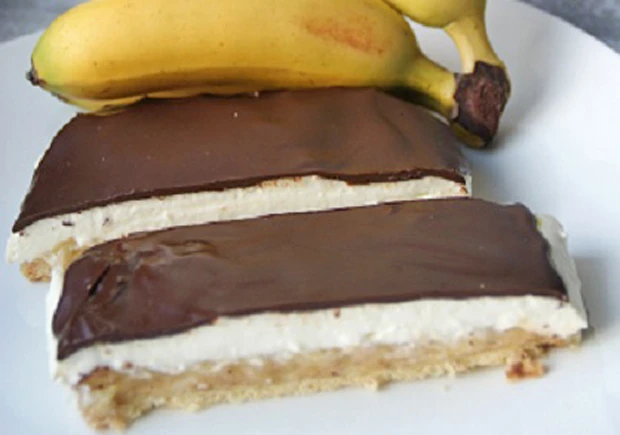 Bananenschnitte mit Qimiq
