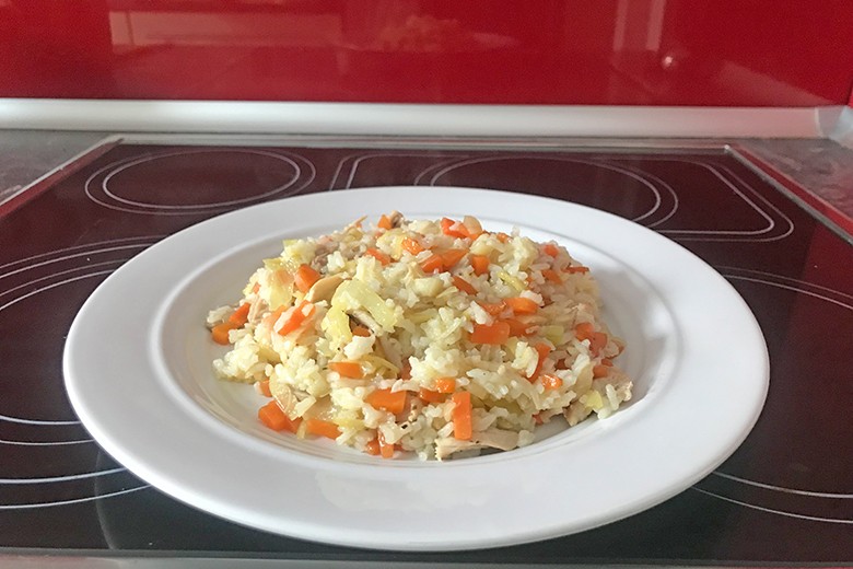 Reis mit Huhn und Ingwer