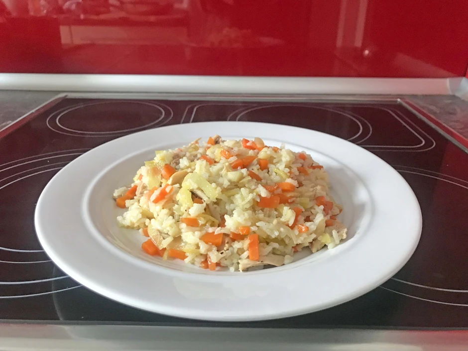 Reis mit Huhn und Ingwer