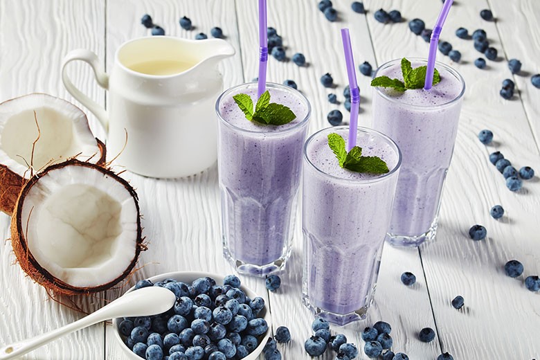 Heidelbeer-Kokos Protein Shake