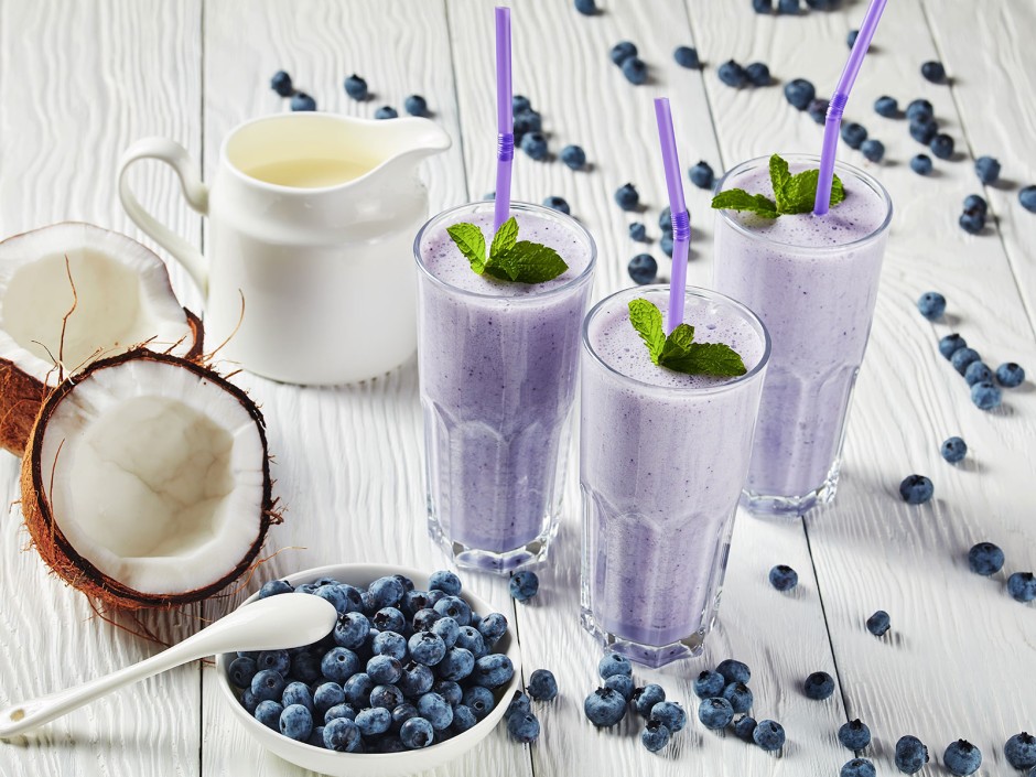 Heidelbeer-Kokos Protein Shake