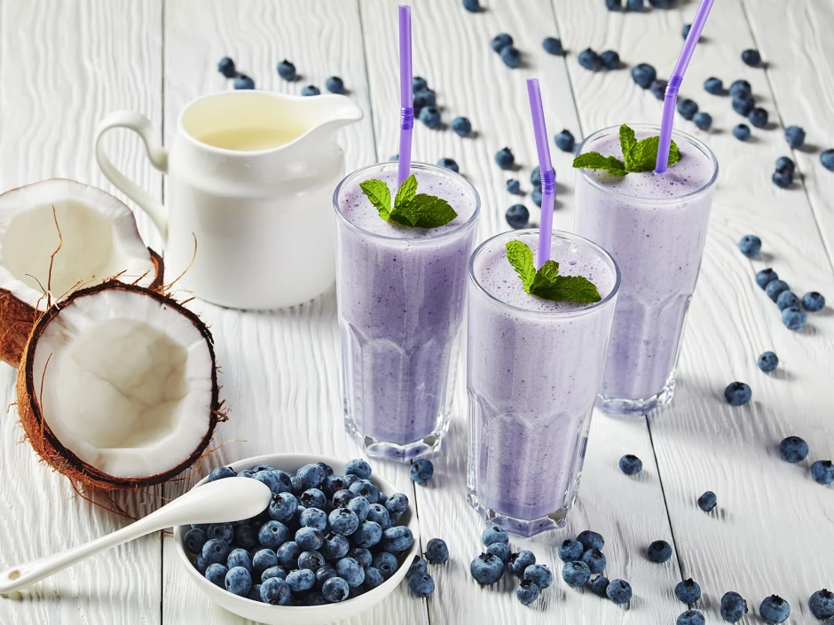 Heidelbeer-Kokos Protein Shake
