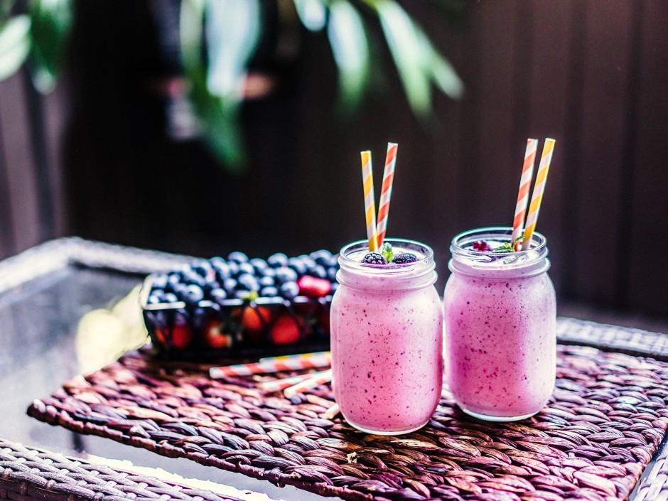 Schneller Protein Shake mit Beeren