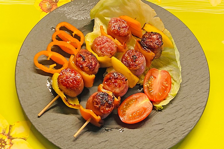 Salsiccia-Spieße mit Paprika vom Grill