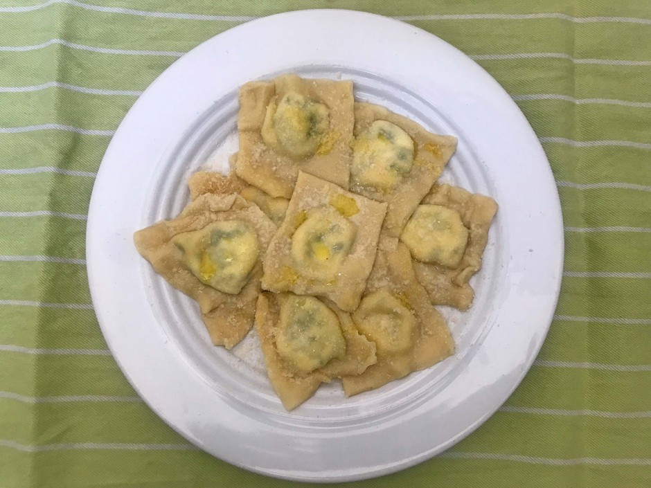 Pasta mit Topfen-Basilikum-Füllung