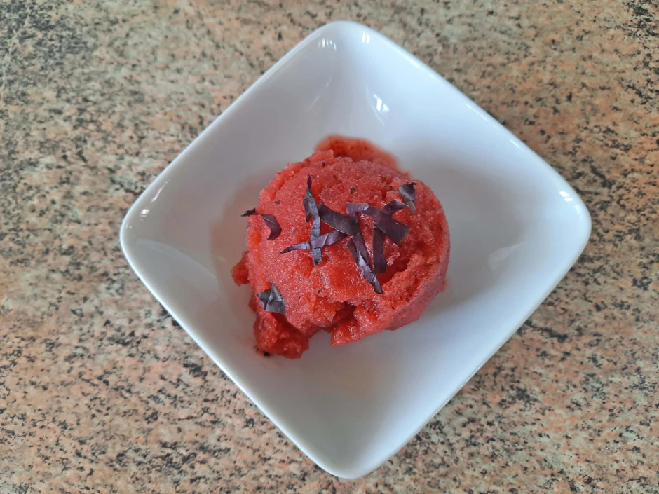 Erdbeer Basilikum Sorbet