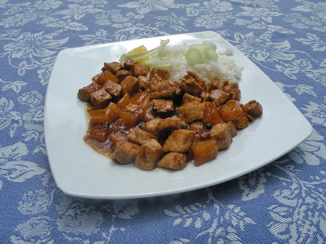 Glasiertes Schweinefleisch exotisch