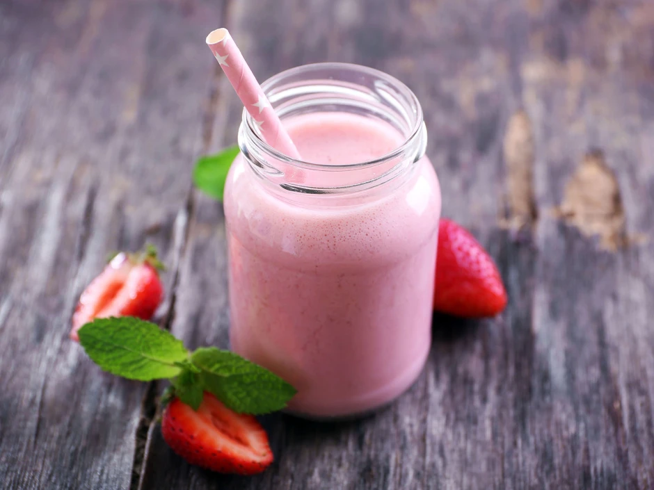 Erdbeer Smoothie mit Minze