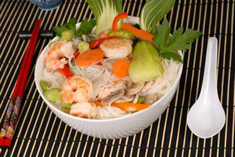 Shrimps Salat mit Nudeln