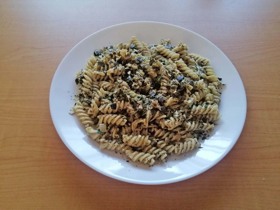 Dinkel-Fusilli mit K&uuml;rbiskern und -&ouml;l