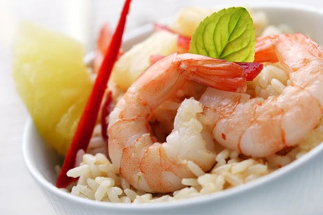 Reis mit Shrimps