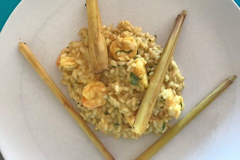 Risotto mit Garnelen und Zitronengras