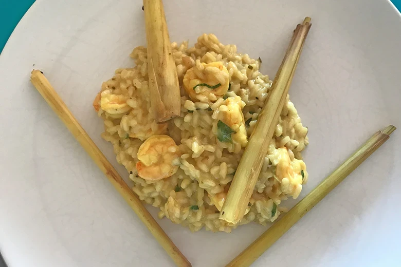 Risotto mit Garnelen und Zitronengras