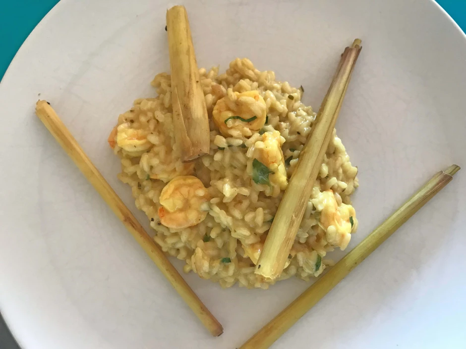 Risotto mit Garnelen und Zitronengras