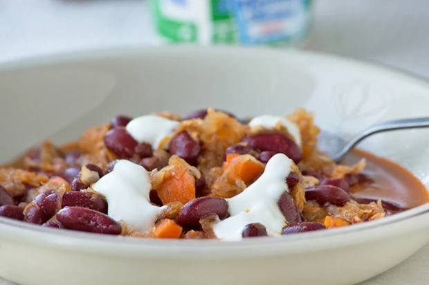 Bohnen Gulaschsuppe mit Faschierten