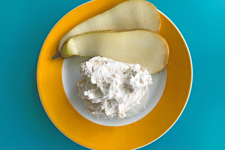 Eiscreme Birne-Mascarpone