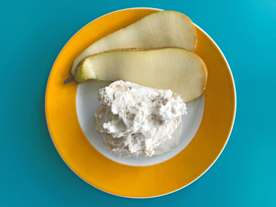 Eiscreme Birne-Mascarpone