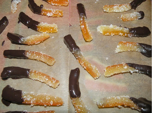 Kandierte Orangenschalen