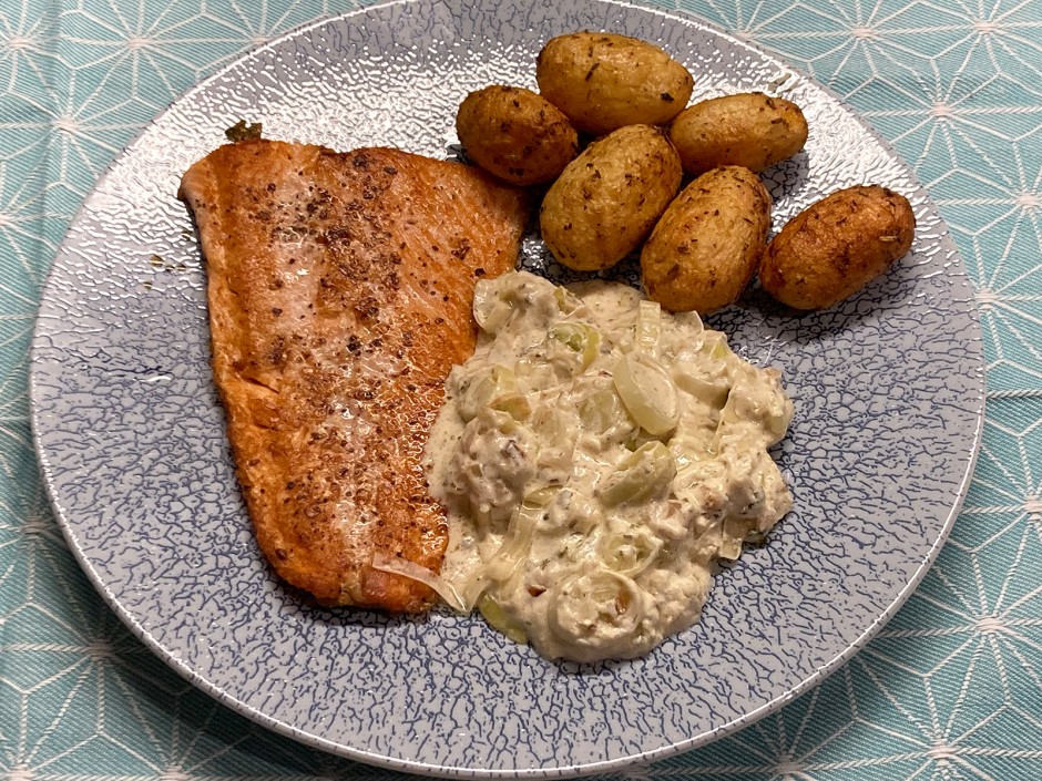 Lachsforelle mit Lauchsoße